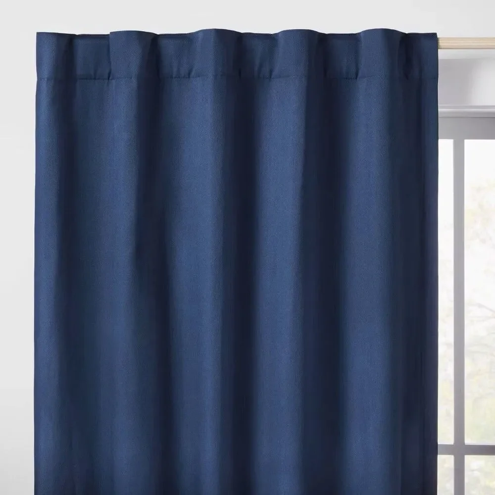Pillowfort Navy Twill Solid Blackout Kids Curtain Panel 84
